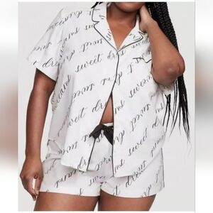 Victoria's Secret White and Black Casual Button Down Shirt